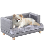 Dog Sofa Pet Lounge Bed W/ Anti-slip Legs For Small-sized Dogs - Grey