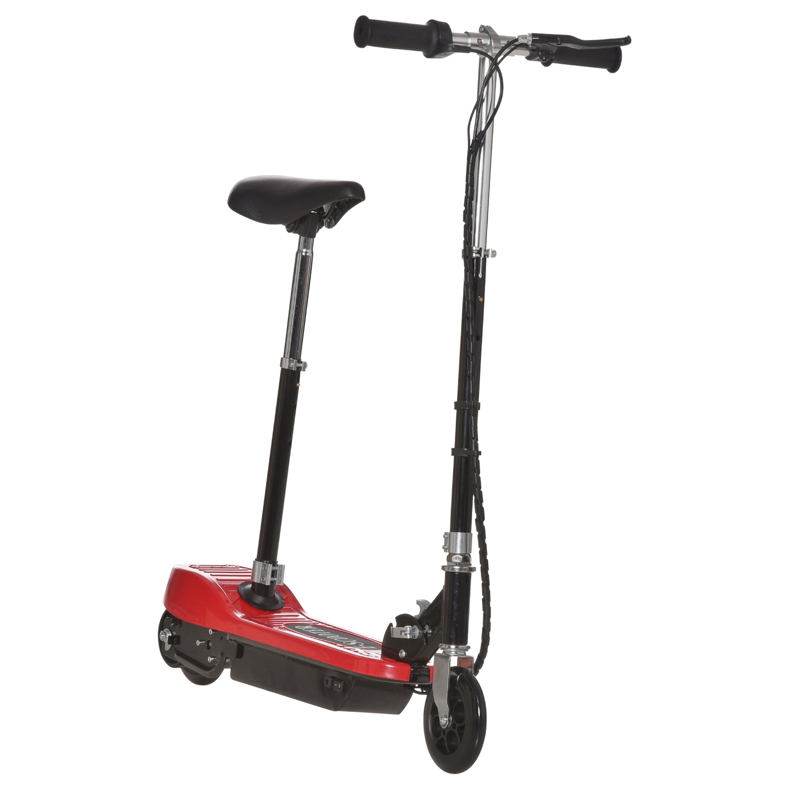 Foldable Powered Scooter With Adjustable Seat And Brake | Red