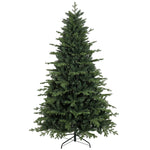 HOMCOM 7 Ft Artificial Christmas Tree With Metal Base, Hinged Branches