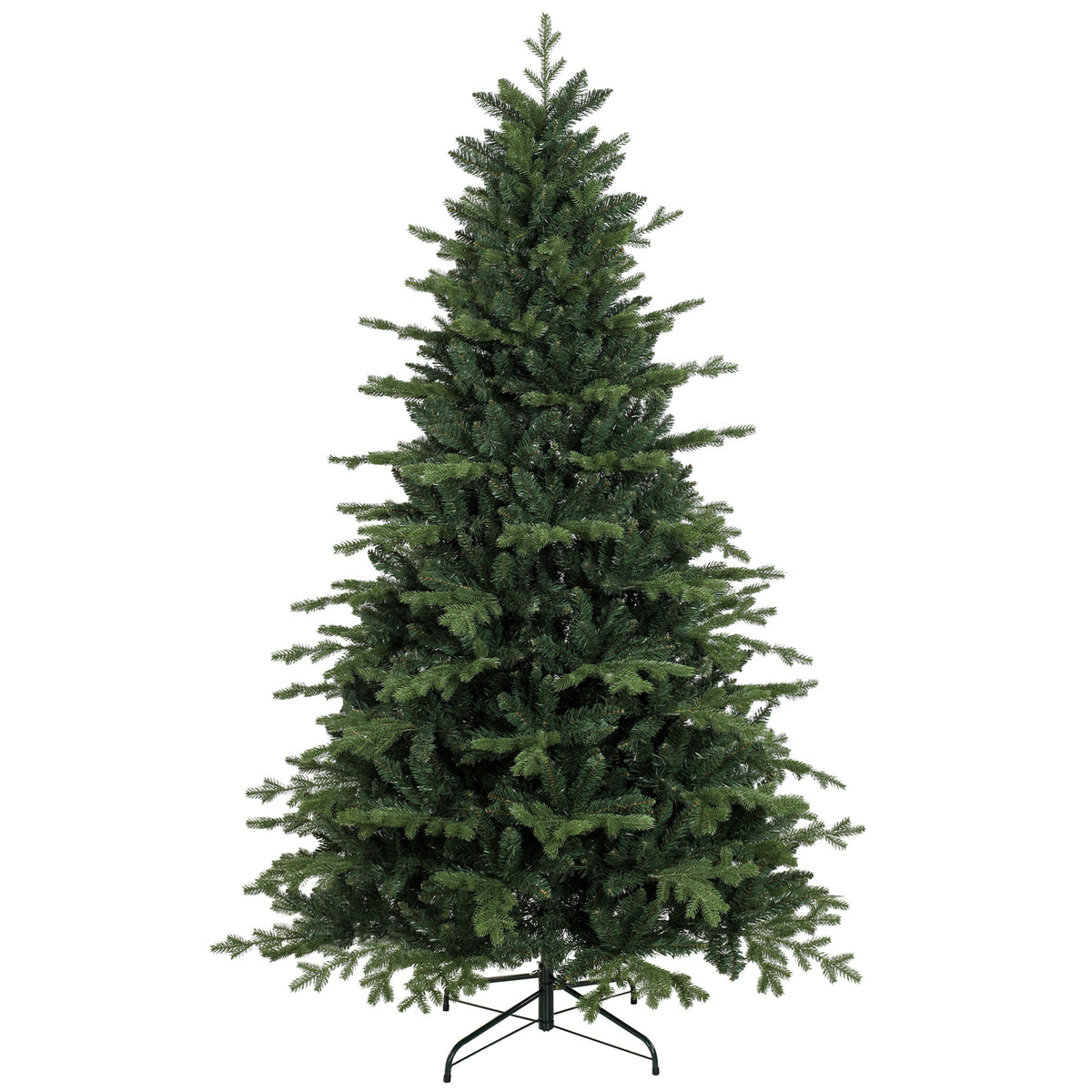 HOMCOM 7 Ft Artificial Christmas Tree With Metal Base, Hinged Branches