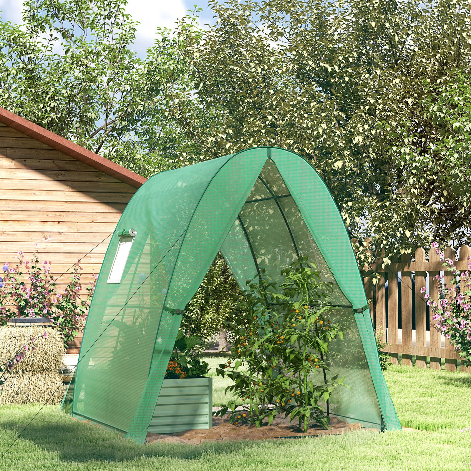 Portable Greenhouse Gardening Plant Hot House With 2 Doors | Green