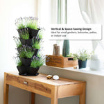 5 Tier Black Stackable Planter Trio Pot
