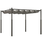 3x3m Pergola With Roof, 80mm Column, Grey | Gray