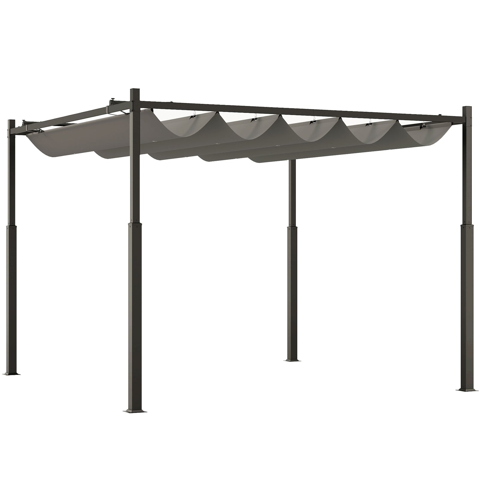 3x3m Pergola With Roof, 80mm Column, Grey | Gray