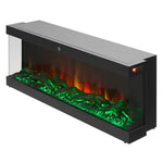 50''wall Mounted & Recessed Electric Fireplace – 9 Led Flame Colors, Remote & Wifi Control,24h Timer Function, Adjustable Heat