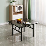 80*80*50cm Square Folding Coffee Table With Marble Effect Top | 80cm x 80cm | Black