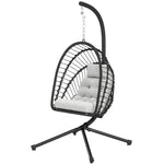 Pe Hanging Swing Chair W/ Thick Cushion, Patio Hanging Chair