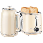1.7l 3000w Kettle And 2 Slice Toaster With Keep Warm Memory Function | Cream