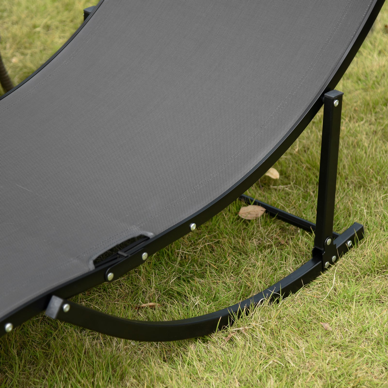 2pcs S-shaped Lounge Chair Foldable Sun Lounger | Gray