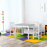 4-piece Set Kids Wood Table Chair Bench W/ Storage Function For 3 Years+ | Grey