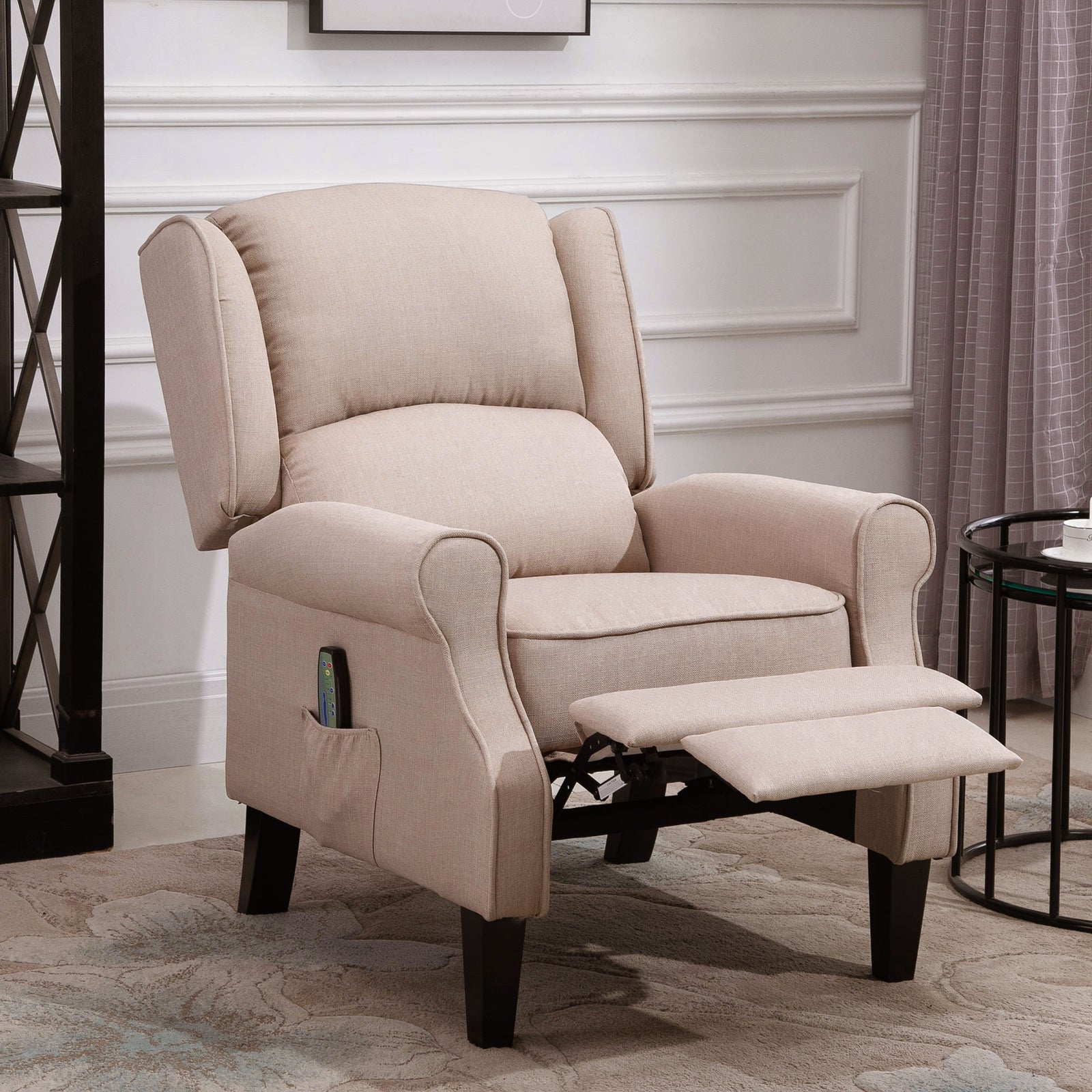 HOMCOM Heated Massage Reclining Armchair W/ Footrest Beige