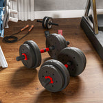 15 Kg Adjustable 2 In 1 Barbell Dumbbells Weight Set | 15kg | Black