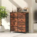 Fabric Chest Of Drawers, 8 Drawer Dresser For Bedroom | Brown