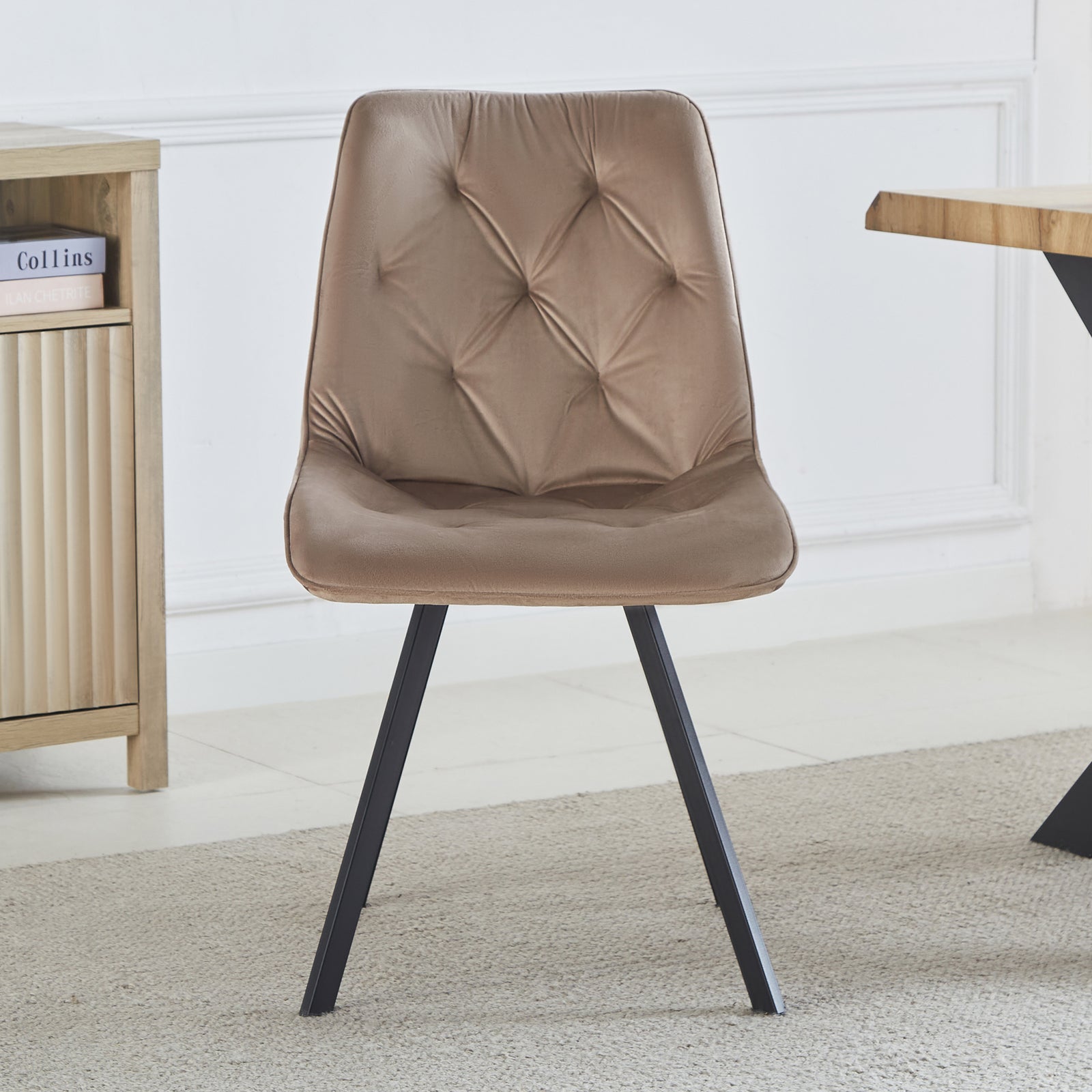 Set Of 2 Caprile Fabric Dining Chairs | Taupe