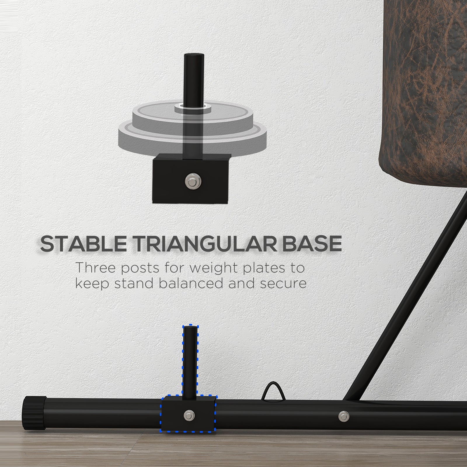 00bk Foldable Adjustable Punch Bag Stand | Black