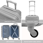 55x35x20cm Lightweight 4 Wheel Cabin Carry On Suitcase Overhead Case Approved For 100+ Airlines With Integrated Tsa Lock | 55 x 35 x 20cm | Silver