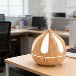 Breeins 500ml Onion-shaped Wood Grain Ultrasonic Essential Oil Diffuser