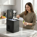 Countertop Ice Maker Machine Compact Ice Cube Maker With Scoop Black