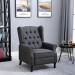 Manual Reclining Armchair W/ Footrest | Dark Grey
