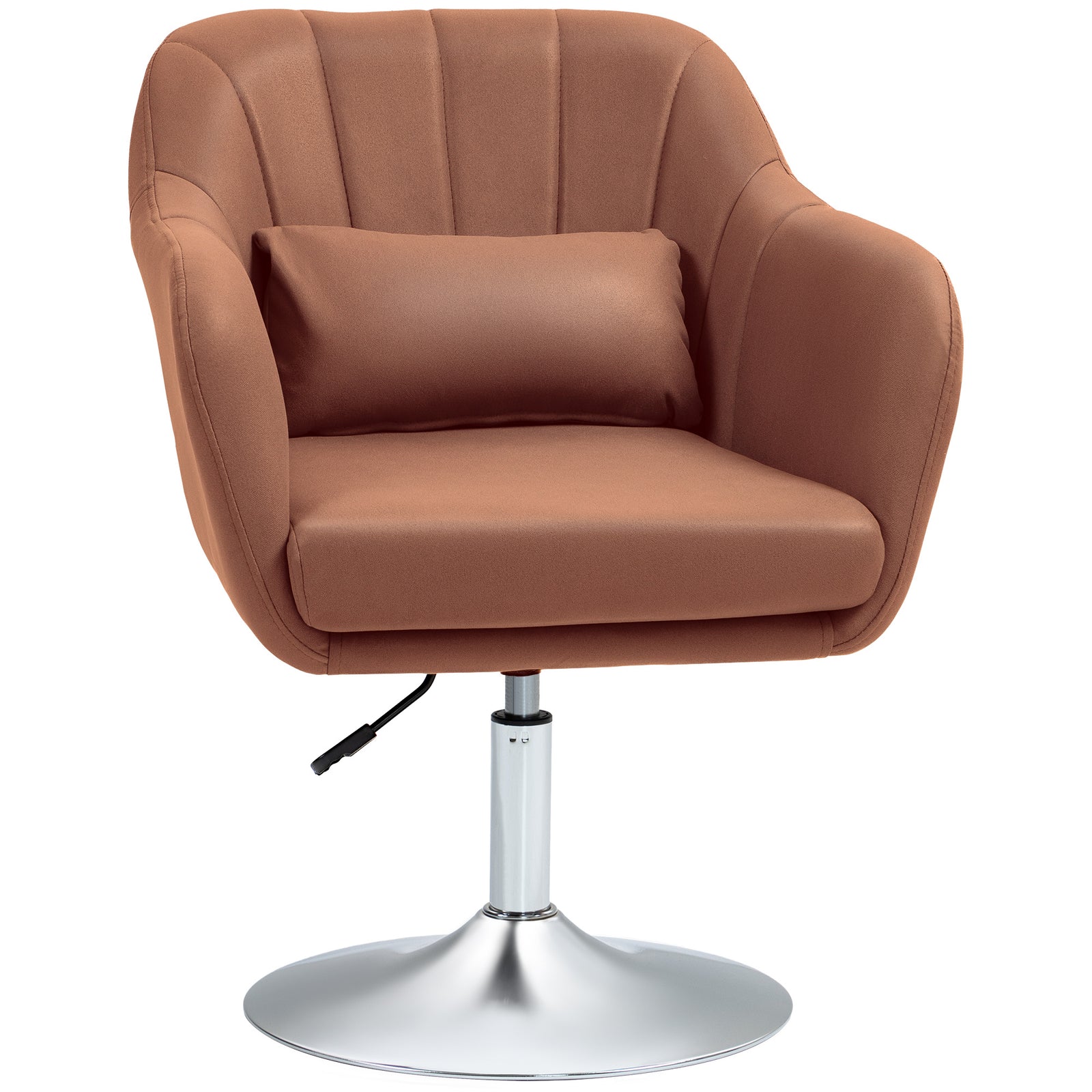 Stylish Retro Swivel Tub Chair Steel Frame Cushion Seat | One Size | Brown