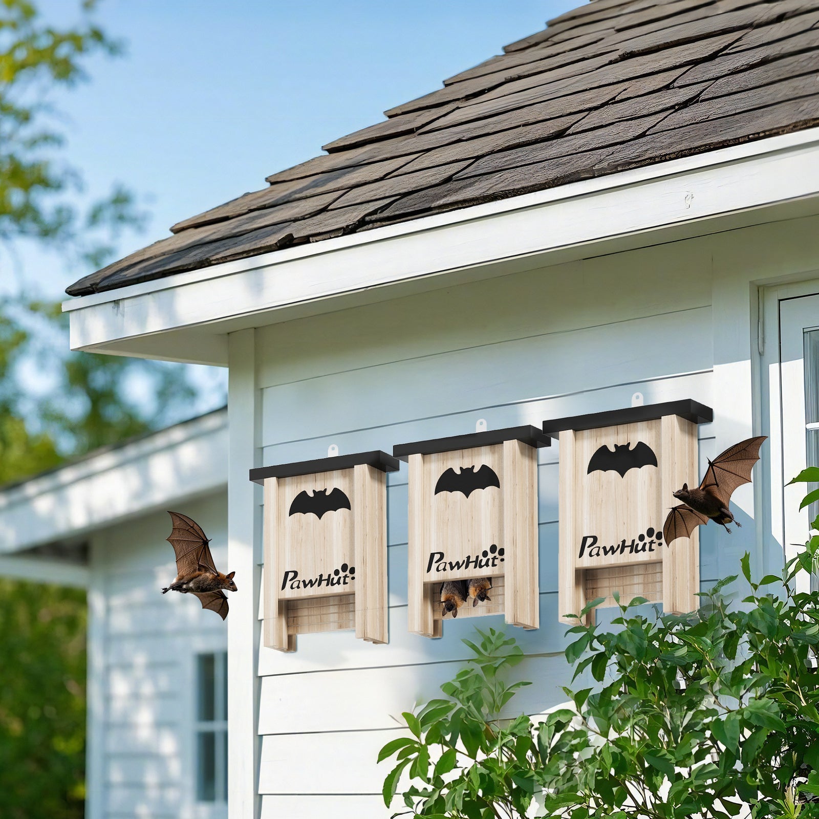 3pcs Bat Boxes, Bat Houses Easy For Bat To Land And Roost, Easy To Hang