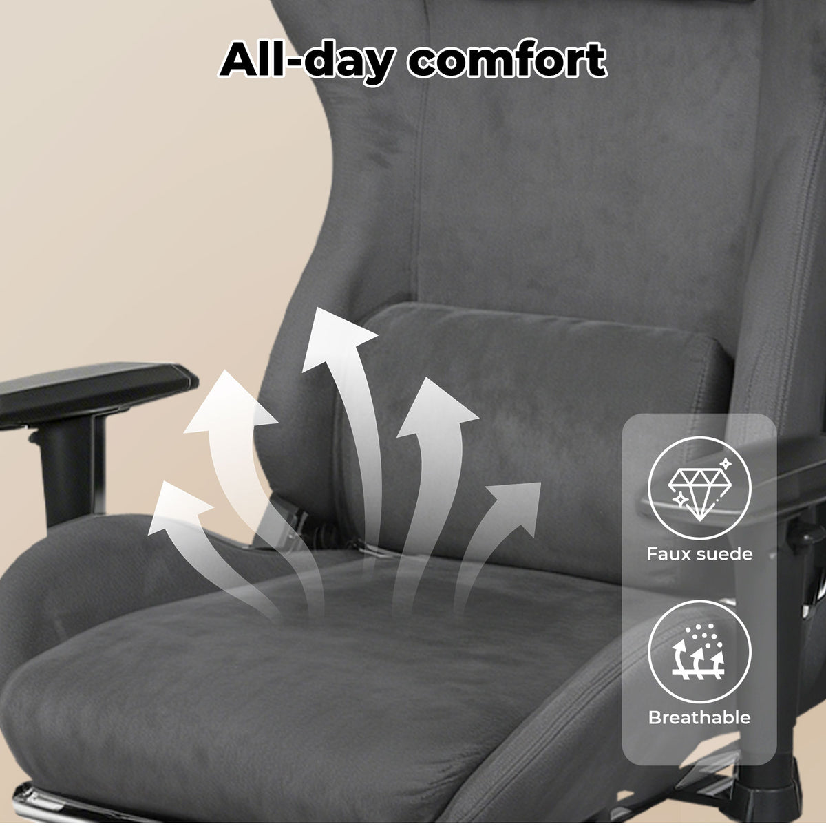 Ergonomic Office Chair 165° Reclining Executive Chair Spring Foam Cushion | Grey