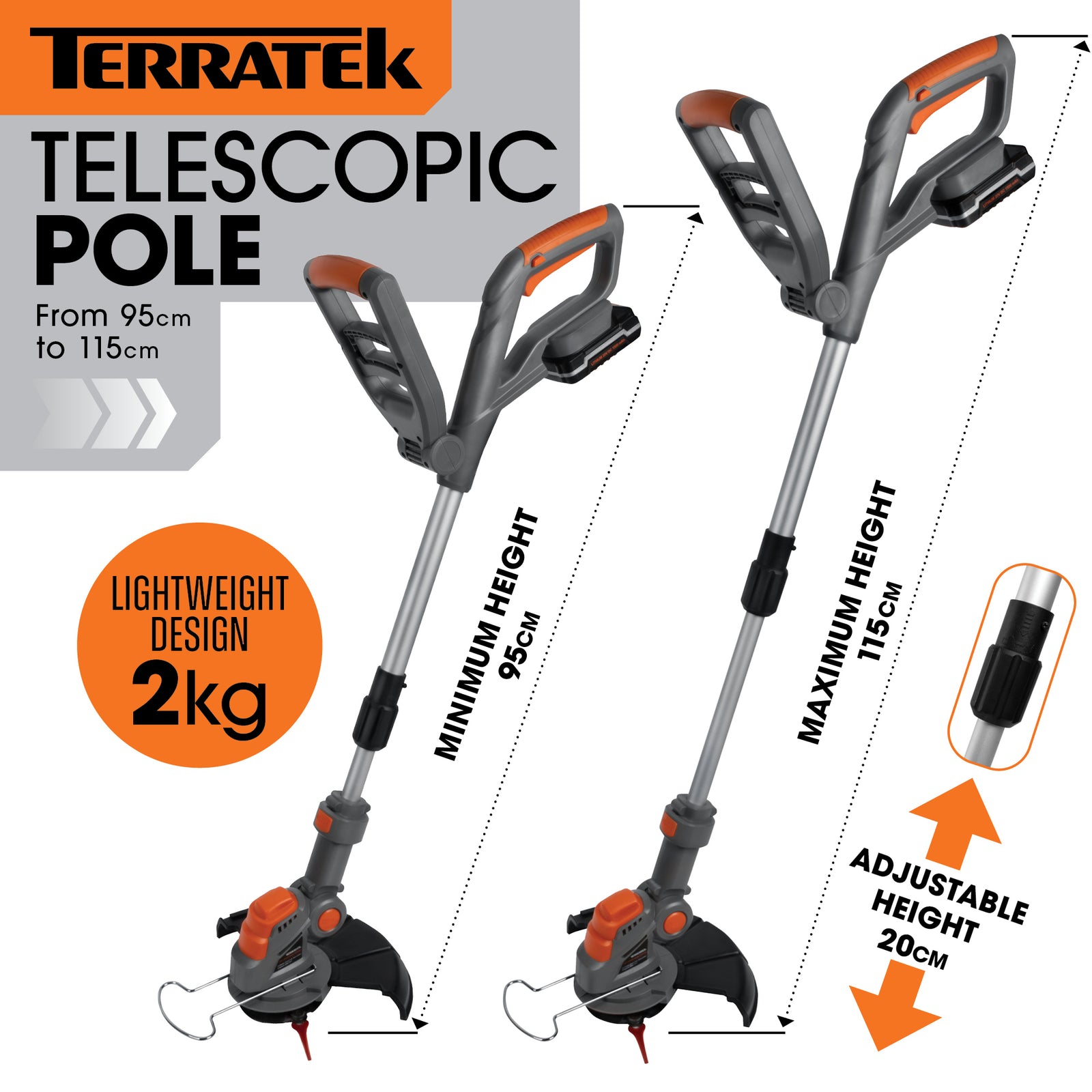 20v 2 In 1 Electric Cordless Grass Strimmer Garden Grass Cutter Trimmer Battery & Charged Included | 1 Battery + 1 Charger | Grey
