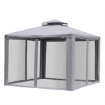 3 X 3 M Metal Gazebo Garden Outdoor 2-tier Roof Marquee | Grey
