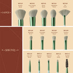 Professional Makeup Brush Set 14 Pcs For Foundation Powder Concealers Eye Shadows Blush