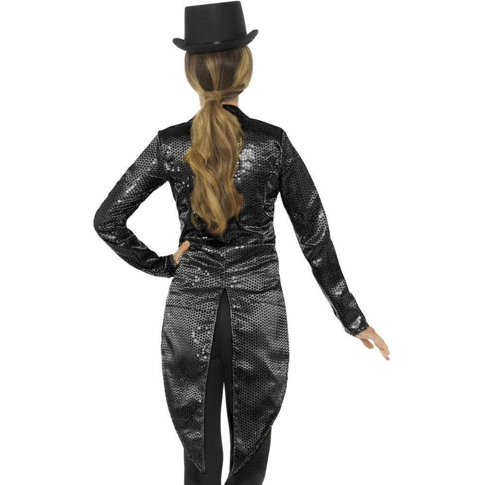 Sequin Tailcoat Jacket, Ladies | Small | Black
