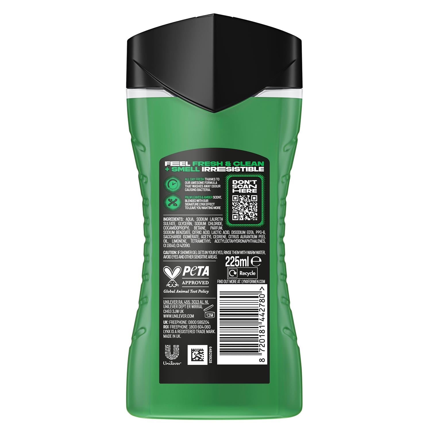 3 In 1 Body, Face & Hair Wash Shower Gel Extra Fresh Jungle Fresh 225ml | Set-of-12