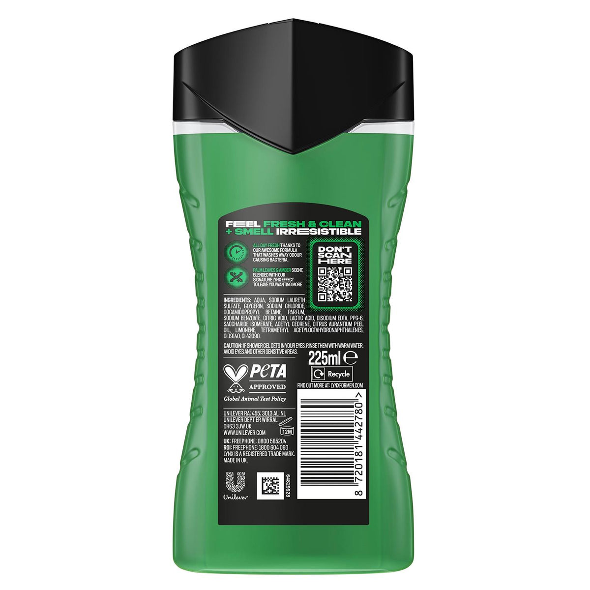 3 In 1 Body, Face & Hair Wash Shower Gel Extra Fresh Jungle Fresh 225ml | Set of 18