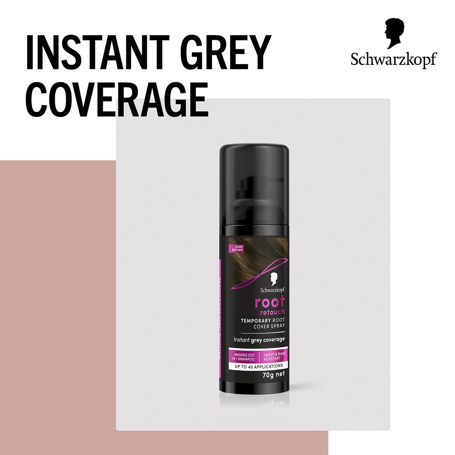 Root Retouch Temporary Root Cover Spray Dark Brown 70g 3 Pack