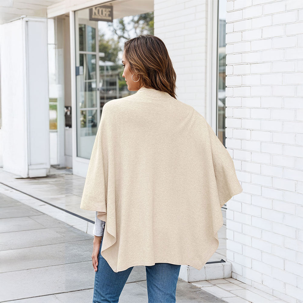 Elegant Cross Front Shawl Wrap | Beige
