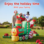 1.86m H Inflatable Polar Express Train – Outdoor Christmas Decoration With Led Lights, Air Blower, Stakes & Water Bags