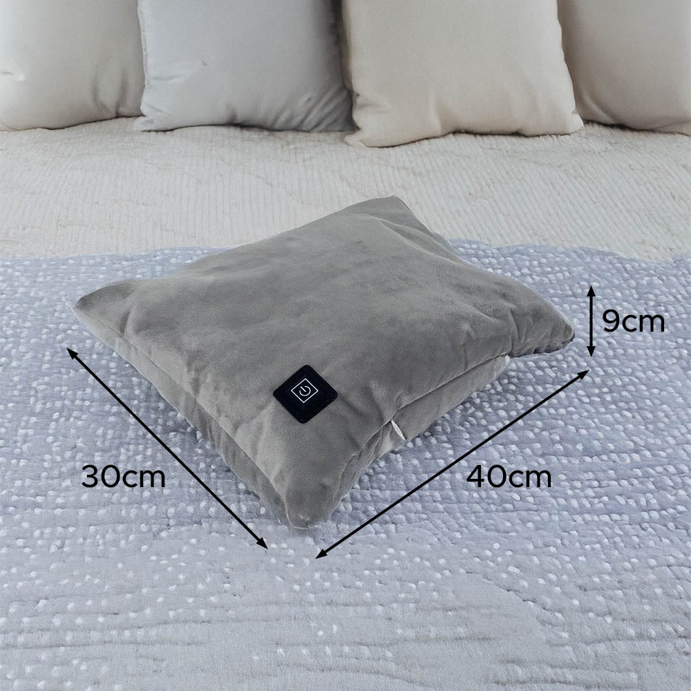 Heated Cushion (40x30cm) by Lifemax – USB Rechargeable with Heat and Vibration Functions.
