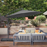 3(m) Garden Banana Parasol Cantilever Umbrella w/ Base Weights & Cover | Black