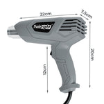 2000w Heat Gun Hot Air Blower 2 Temperature Paint Remover  4 Nozzles | Grey