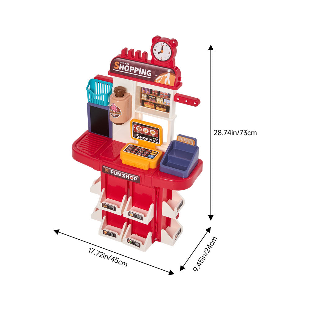 Children Pretend Supermarket Shopping Playset 48pcs Toy Accessory Set