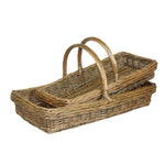 Wicker Kew Design Garden Trugs | Set-of-2 | Brown