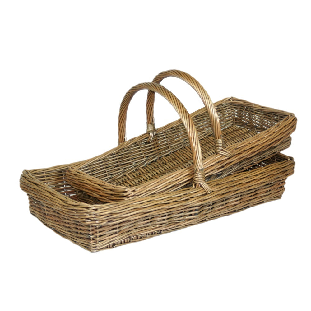 Wicker Kew Design Garden Trugs | Set-of-2 | Brown