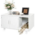 Cat Litter Box Enclosure & House W/ Nightstand/end Table Design | White