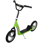 HOMCOM Kids Stunt Scooter With 12" Rubber Wheels, Adjustable Handlebar Green