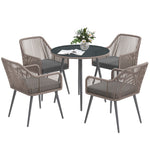 Rattan Dining Set, 4 Seater Rattan Garden Furniture