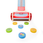 Wooden Toy Vacuum Cleaner - With 6 Magnetic Wooden Pieces