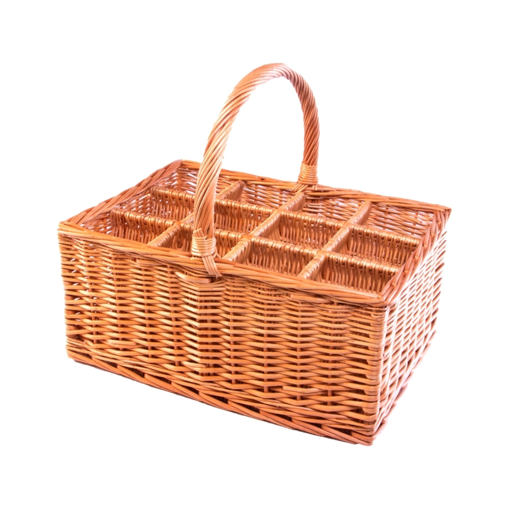 12 Bottle Drinks Wicker Basket