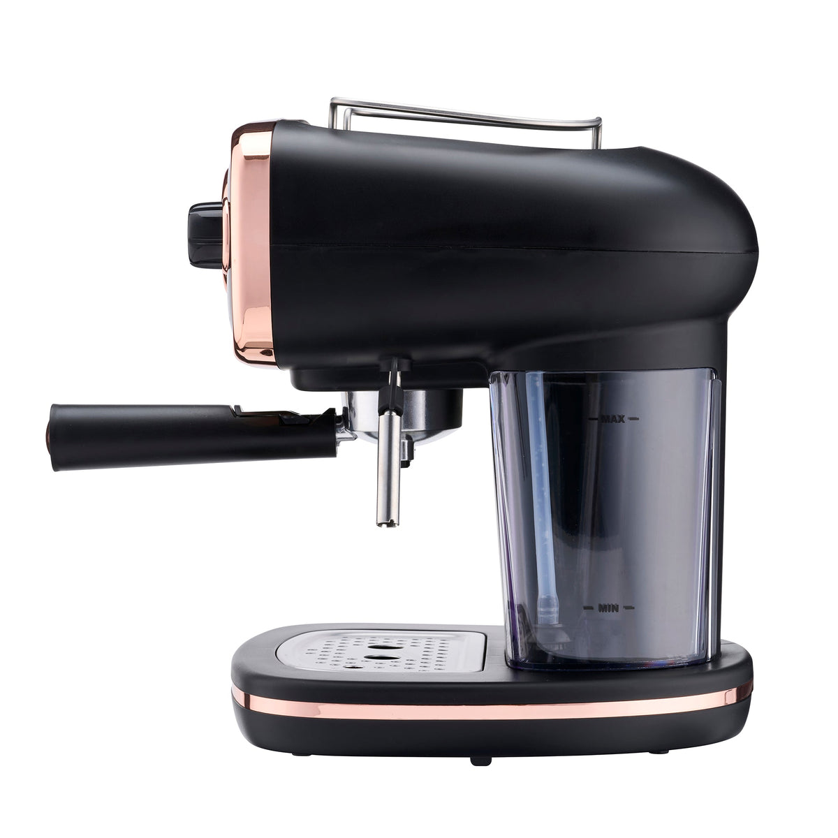 15-bar Retro Espresso Coffee Machine With Steam Wand | Black & Copper