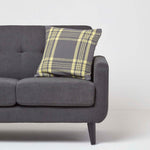 Tartan Check Pattern Cushion Cover | 45cm x 45cm | Yellow & Grey