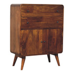 Artisan Furniture Solid Mango Wood Curved Nordic Charm Cabinet