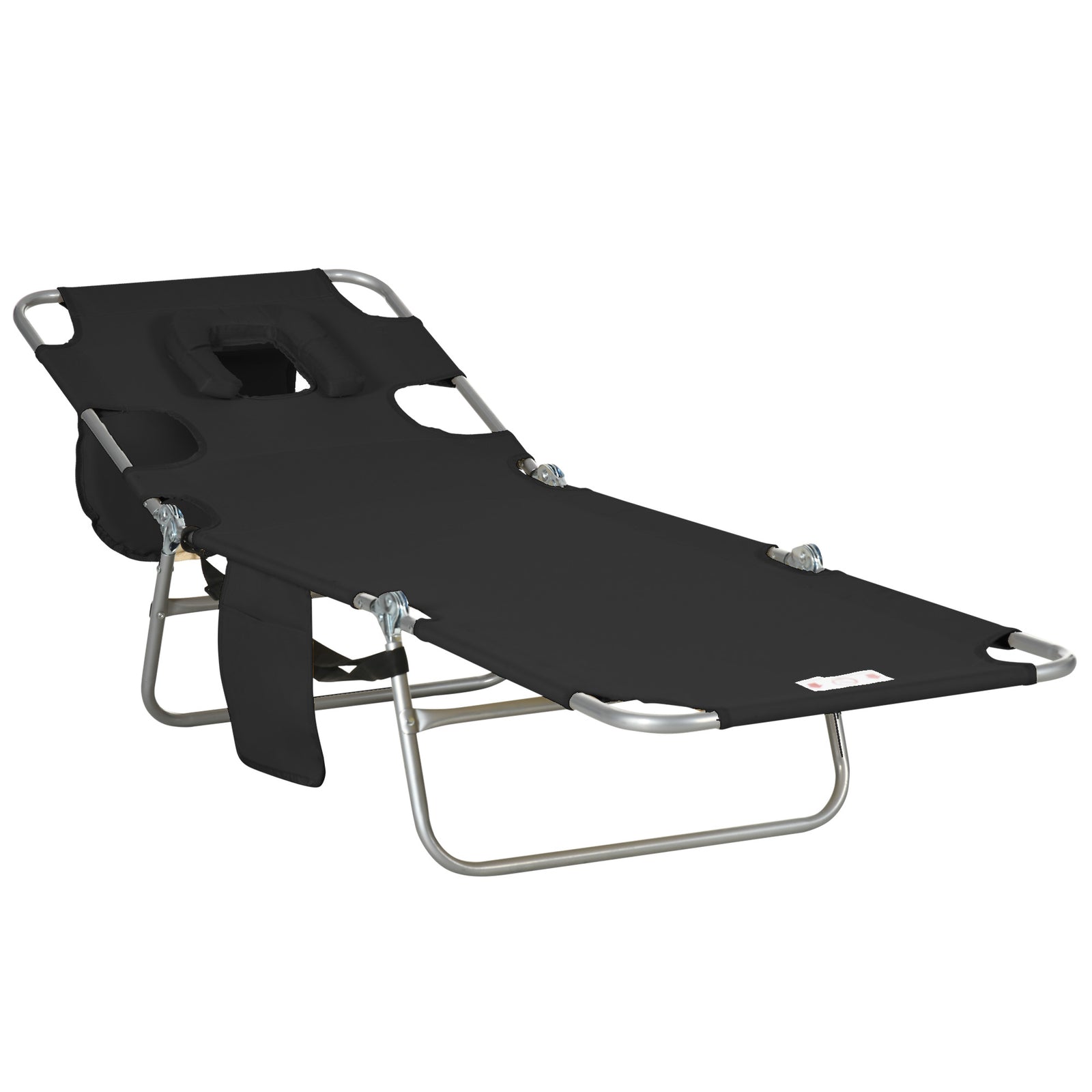 Chaise Lounge W/ Face Cavity & Arm Slots | Black